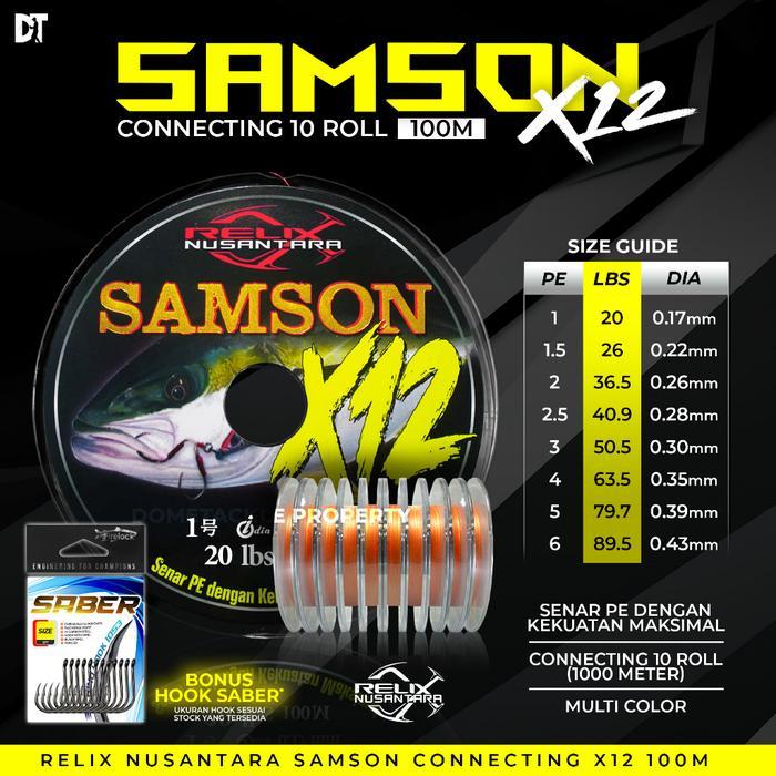 Jual Relix Nusantara Samson Connecting X12 Senar Benang PE 100 Meter ...