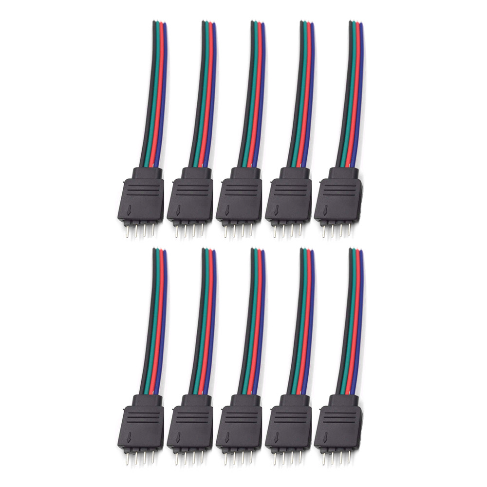 Jual 4-pin male and female RGB connectors, wire and cable adapters for ...