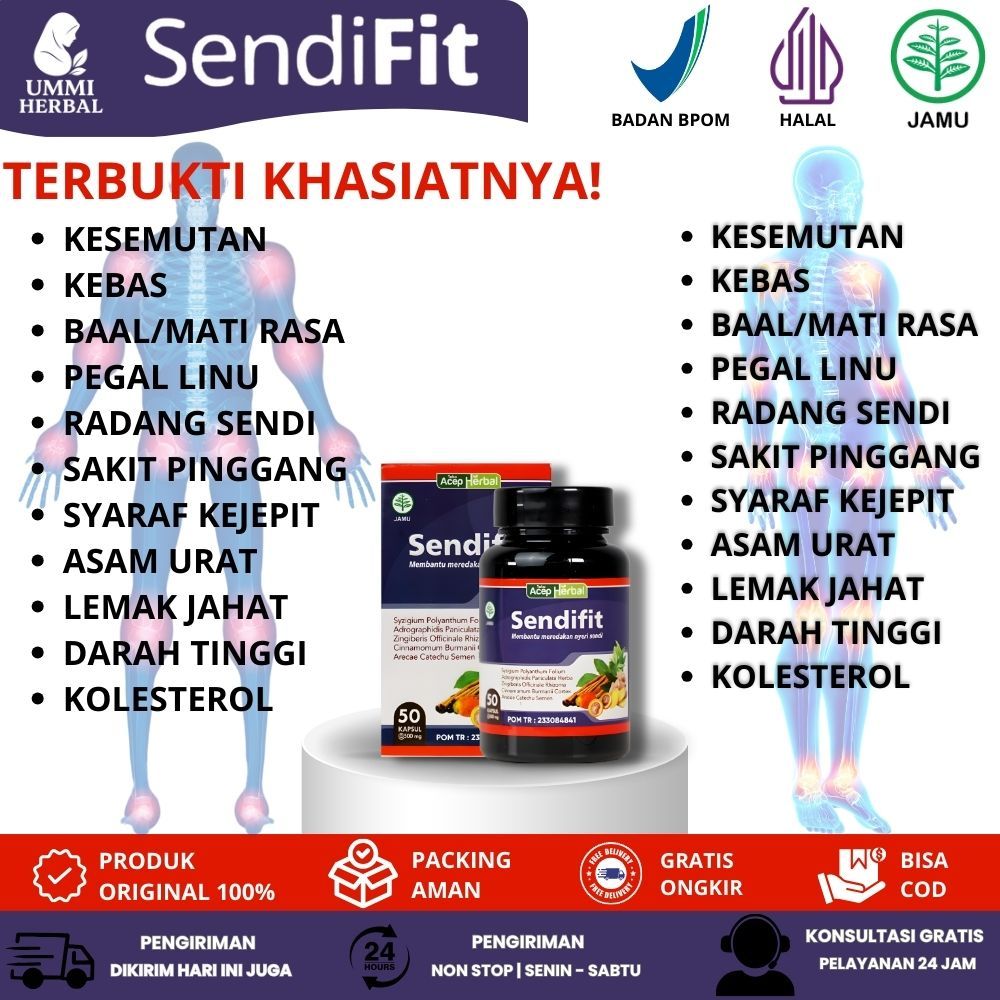 Obat Atasi Rheumatik, Osteoporosis, Pengapuran Tulang Dll Suplemen Kesehatan Sendi - Sendifit PALING AMPUH NAMUN SETIAP ORANG HASILNYA BERBEDA