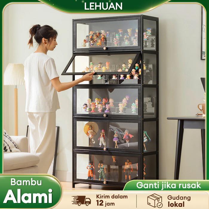 Jual LH-Black multifunction display cabinet Almari kaca Display rack ...