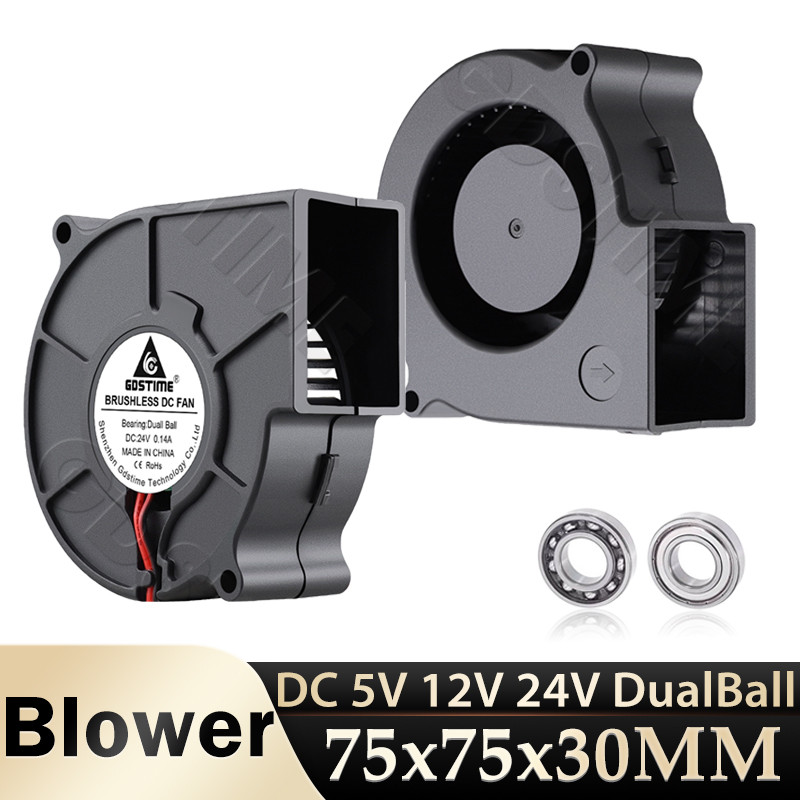 Jual FLASH SALE Gdstime 7530 Radial Fan DC 5V 12V Blower Fan 24V 7cm ...
