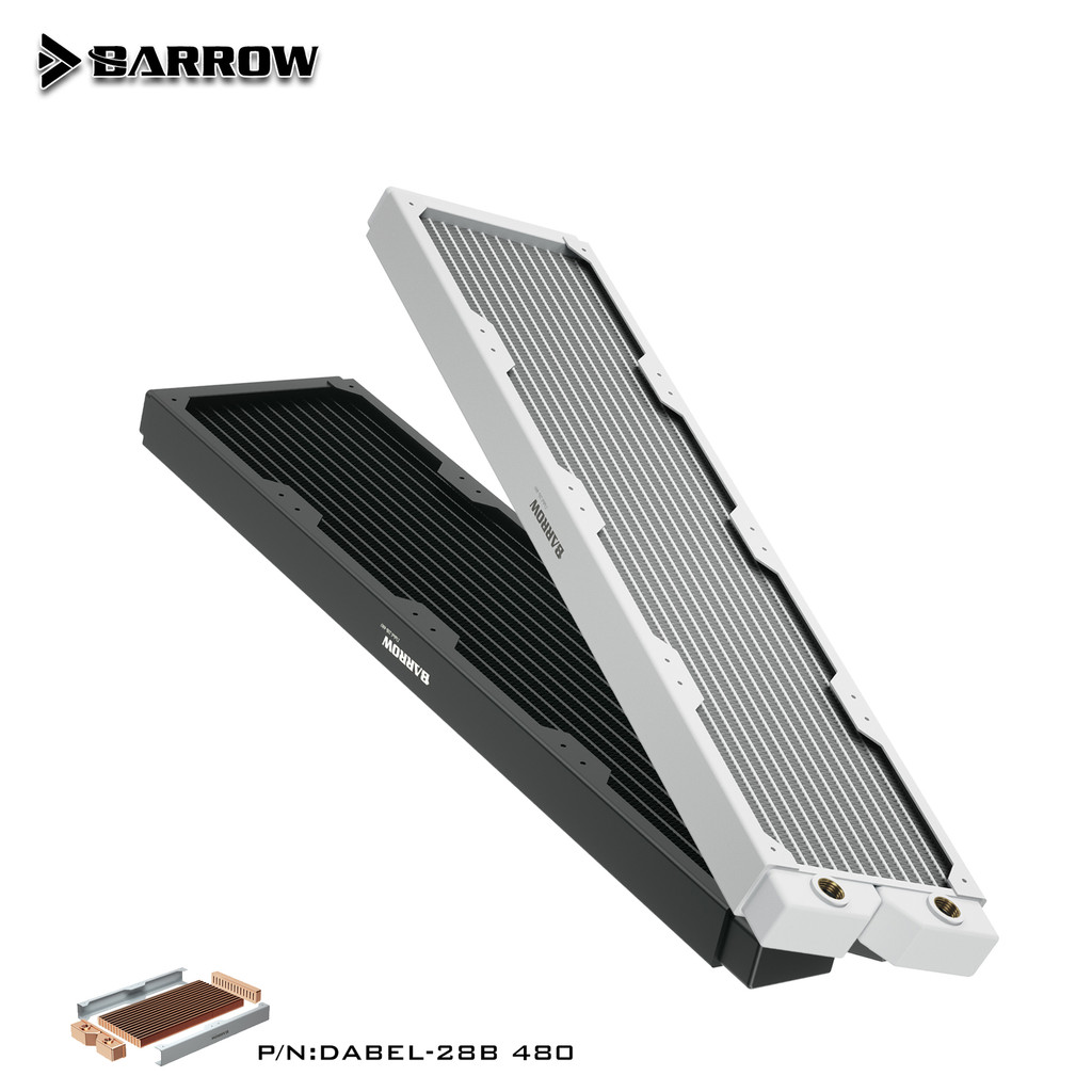 Jual BARROW 28mm Thick Copper 480mm Water Cooling Radiator G1/4 ...