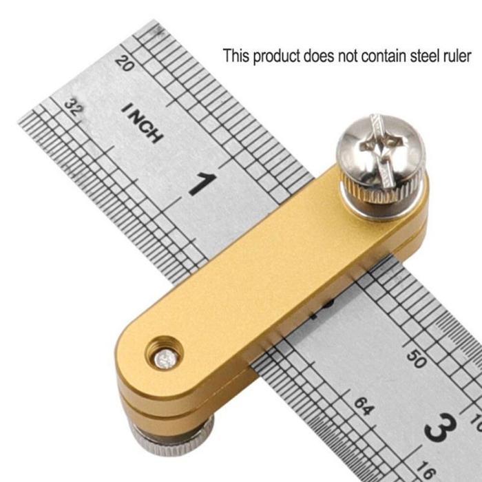 Jual Adjustable Steel Ruler Brass Positioning Block-Angle Marking Gauge ...