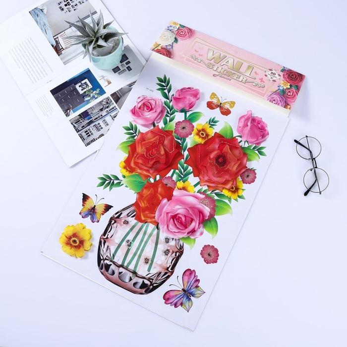 Jual Sticker Wallpaper Dinding 3D Simulasi Bunga Tempelan Dinding Bunga ...