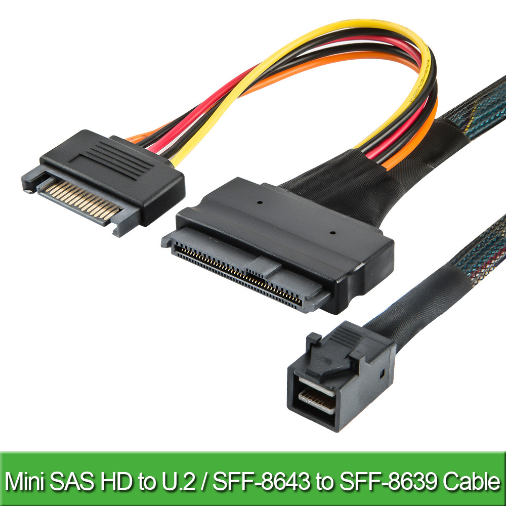 Jual Internal Mini SAS SFF-8643 to U.2 SFF-8639 NVMe SSD Cable with 15 ...
