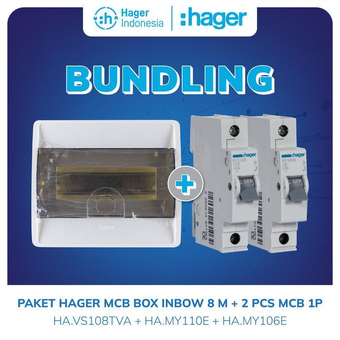 Jual Hager Paket Mcb Box 8 Group Outbow 2 Mcb 1P 6A 10A | Shopee Indonesia
