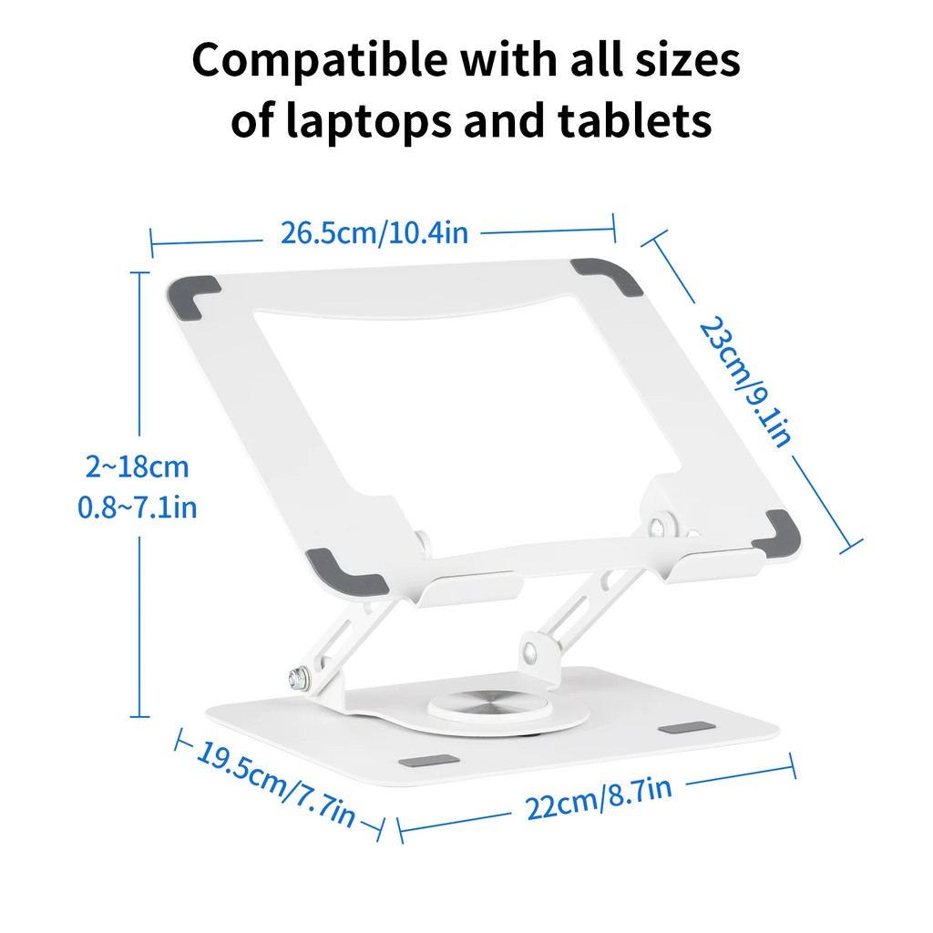 Jual Foldable 360 Rotatable Portable Metal Laptop Tablet Stand Riser ...