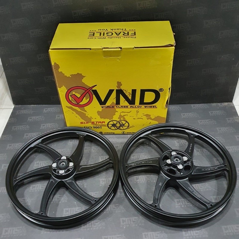 Jual Velg Velek Racing VND Six Star R17 Satria 2 Tak Hitam | Shopee ...