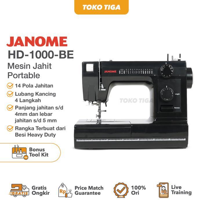 Jual Mesin Jahit JANOME Heavy Duty HD1000 / HD-1000 (Black Edition ...