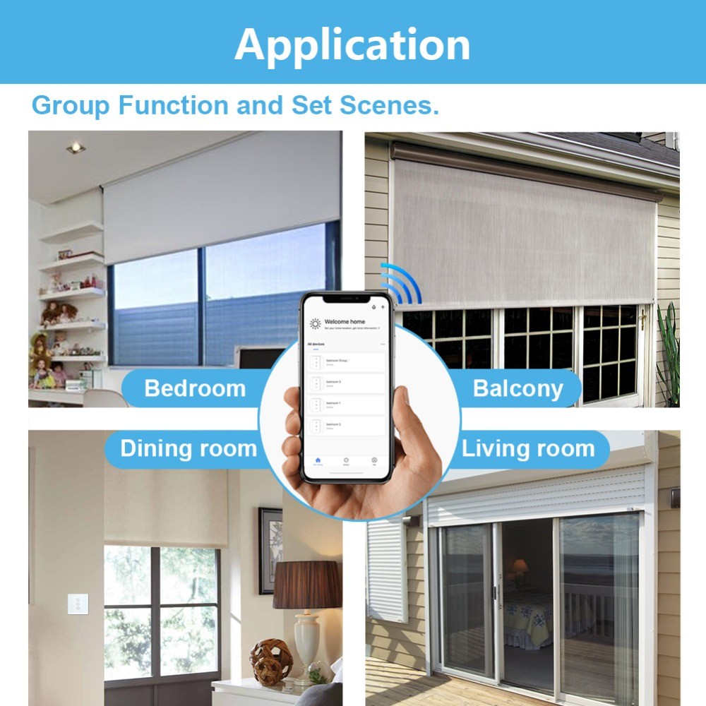 Jual Tuya Smart Life Curtain Switch Remote Control Blinds Engine Roller ...