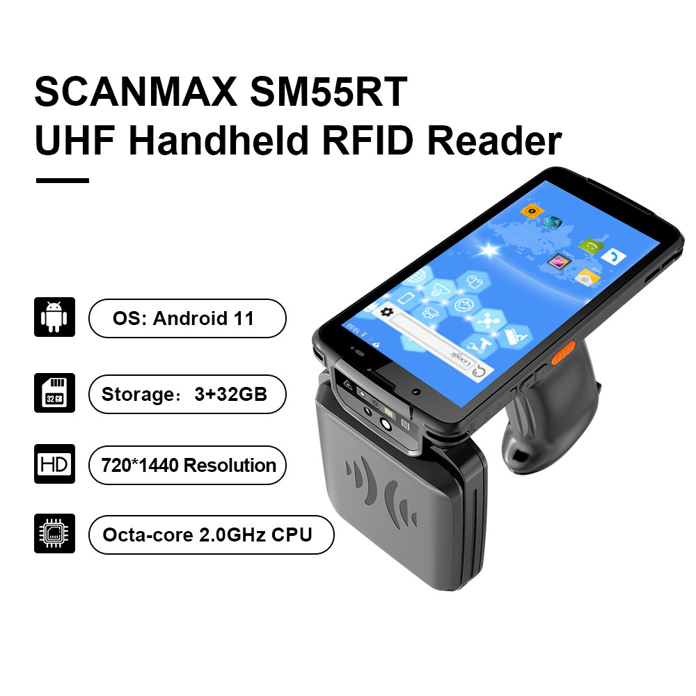 Jual Scanmax SM55RT Android 11 Handheld RFID Reader Long Range UHF NFC ...