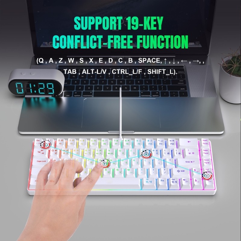 Jual PROMO USB RGB Gaing Keyboards 20 RGB Backlights Clear Character ...