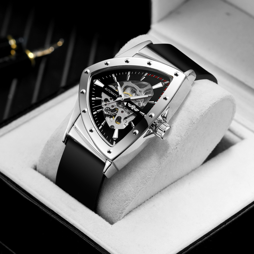 Jual WINNER High Quality Watch for Men Triangle Steel Skeleton ...