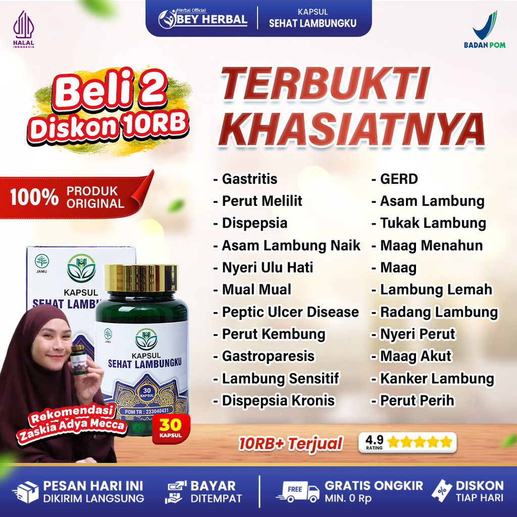 Obat Herbal Alami Atasi Asam Lambung 30 Kapsul Sehat Lambungku
