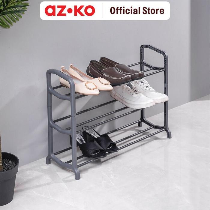 Jual STORA RAK SEPATU 3 TINGKAT - ABU-ABU | Shopee Indonesia