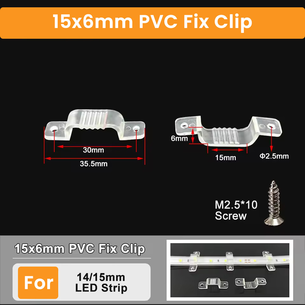 Jual Transparent LED Strip Fix Clip Fastener Buckle Plastic PVC Soft ...