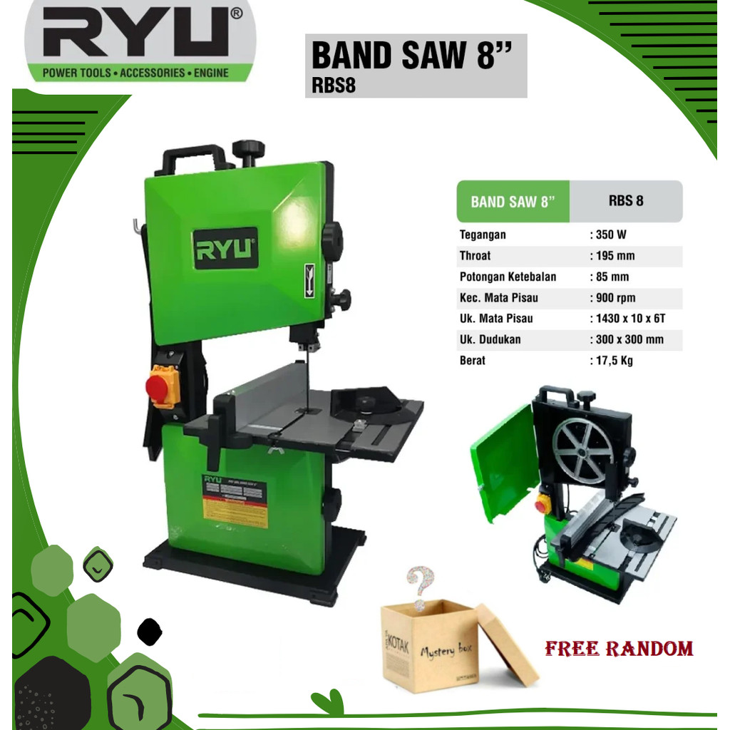 Jual RYU BAND SAW 8 INCH RBS 8 / Band Saw 8 inch / Mesin Gergaji ...