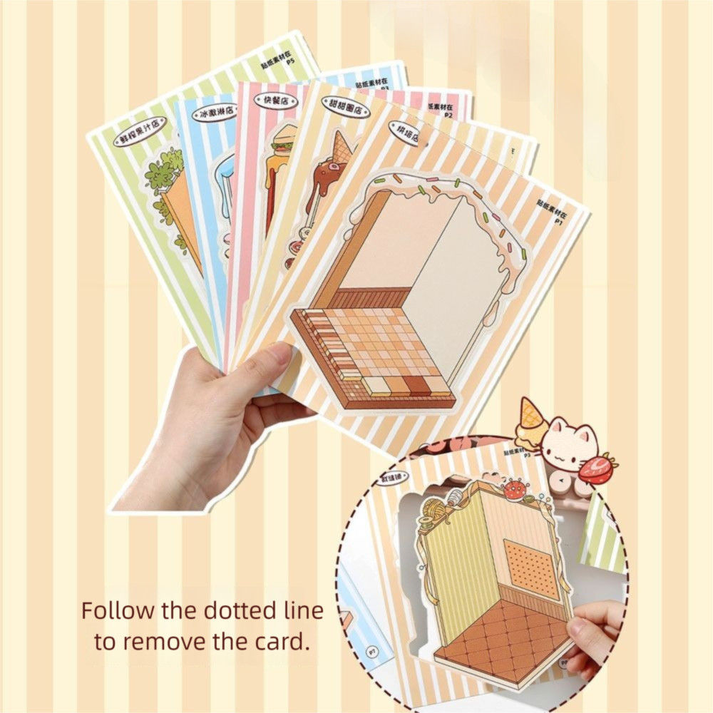 Jual PET Miniature Landscape Sticker Collection Decompression Visual ...