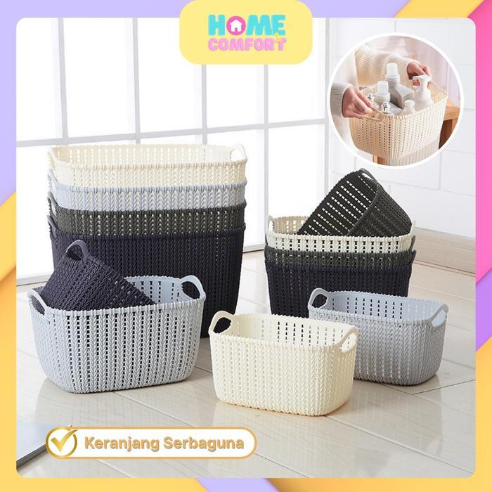 Jual Keranjang Plastik Persegi Serbaguna - Keranjang Anyam Plastik ...