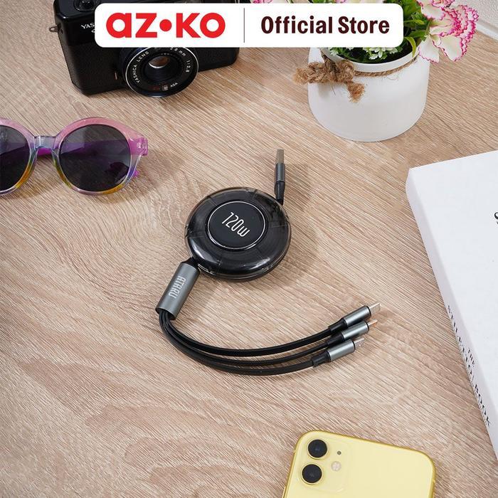 Jual HOT SALE AZKO Ataru 1 mtr Kabel Charger 3 In 1 Retractable 120 ...