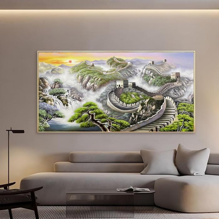 Jual lukisan pemandangan tembok cina Lukisan ruang tamu moderen ...