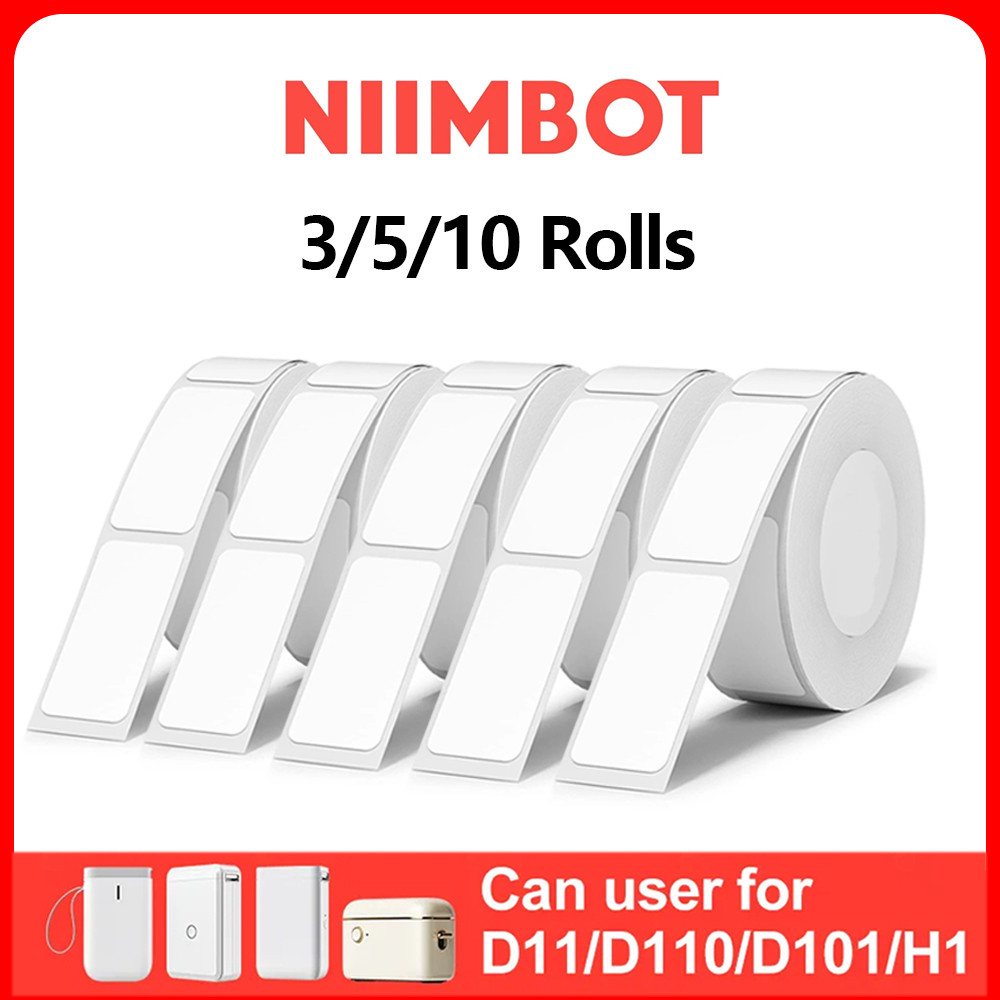 Jual NiiMBOT D110 White Sticker Label Thermal Sticker 3/5/10 Rolls ...