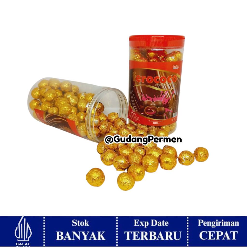 Jual Ferococo Choco Berry Toples isi 100 / Cokelat Bola Emas Lebaran ...