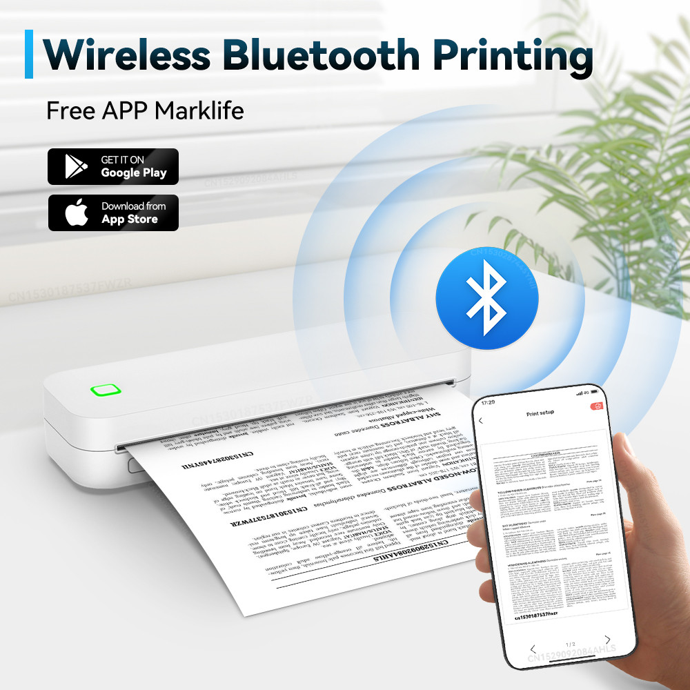 Jual Inkless A4 Portable Thermal Printer Wireless Tattoo Stencil ...