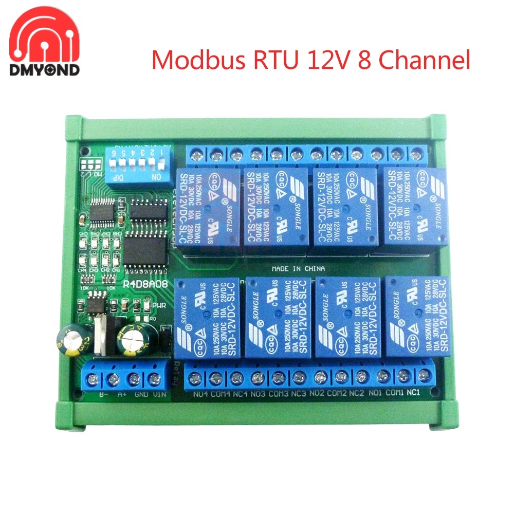Jual FLASH SALE DC 12V 8 Ch RS485 Relay Board Modbus RTU UART Remote ...
