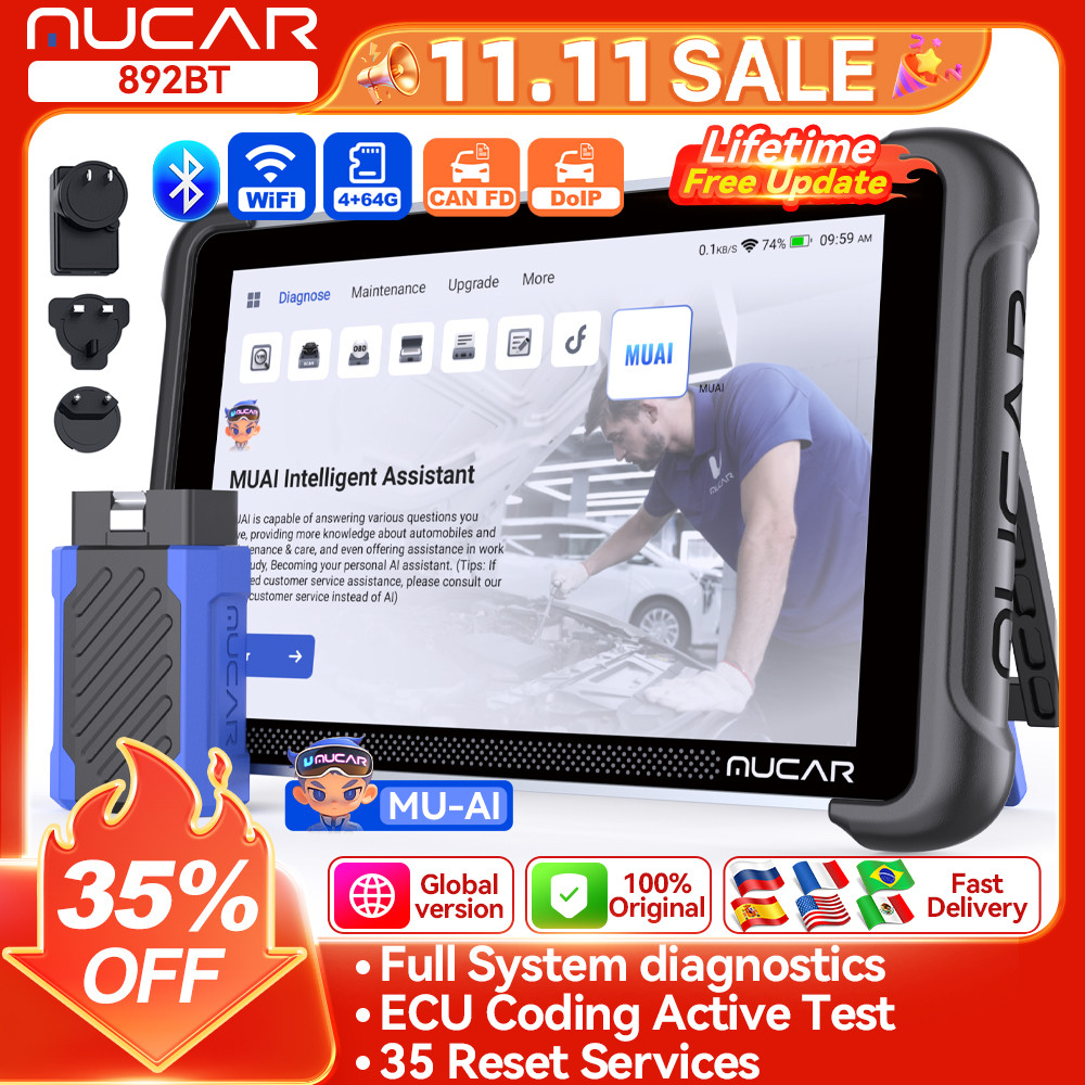 Jual MUCAR 892BT AI-Assisted Bi-Directional Scan Tool Full System OBD2 ...