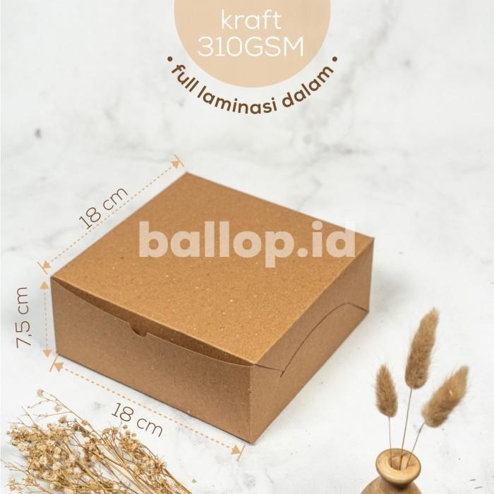 Jual Box Kraft Dus Coklat Dos Kotak Packing Kue Roti Snack 18 x 18 7.5 ...