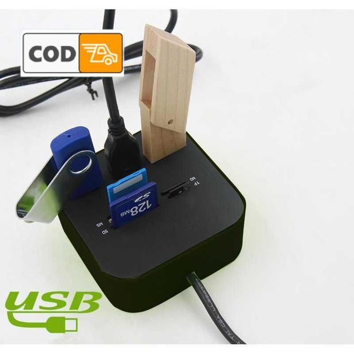 Jual Card Reader Multi Combo dengan USB HUB 3 Port 2.0 Splitter Pembaca ...