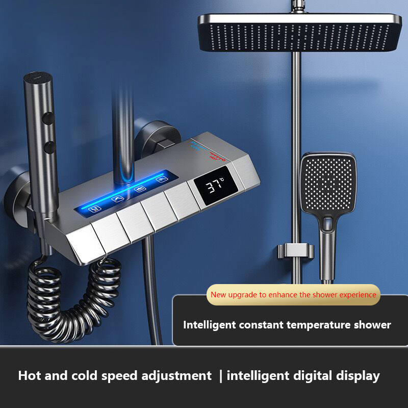 Jual Piano Keys Bathroom Shower System Intelligent LED Temperature ...