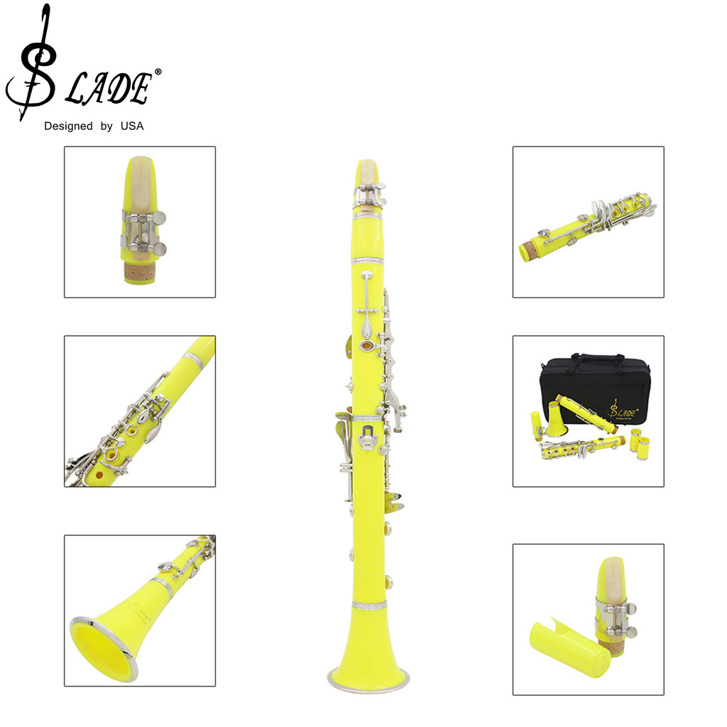 Jual SLADE Clarinet Bb Yellow Rubberwood Body 17 Key 6-Ring Boutique ...