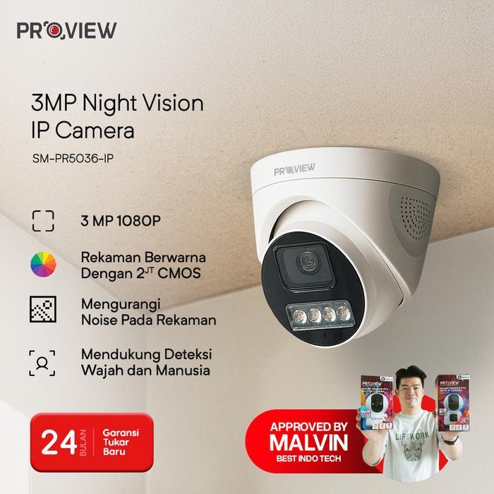 Jual PROVIEW IP Camera Indoor 3MP Dome Night Vision SM-PR5036-IP ...