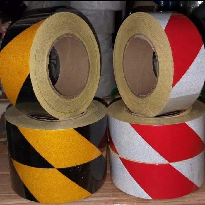 Jual Stiker Reflective-Police Line Kuning Hitam 5Cm X 45Mtr | Shopee ...
