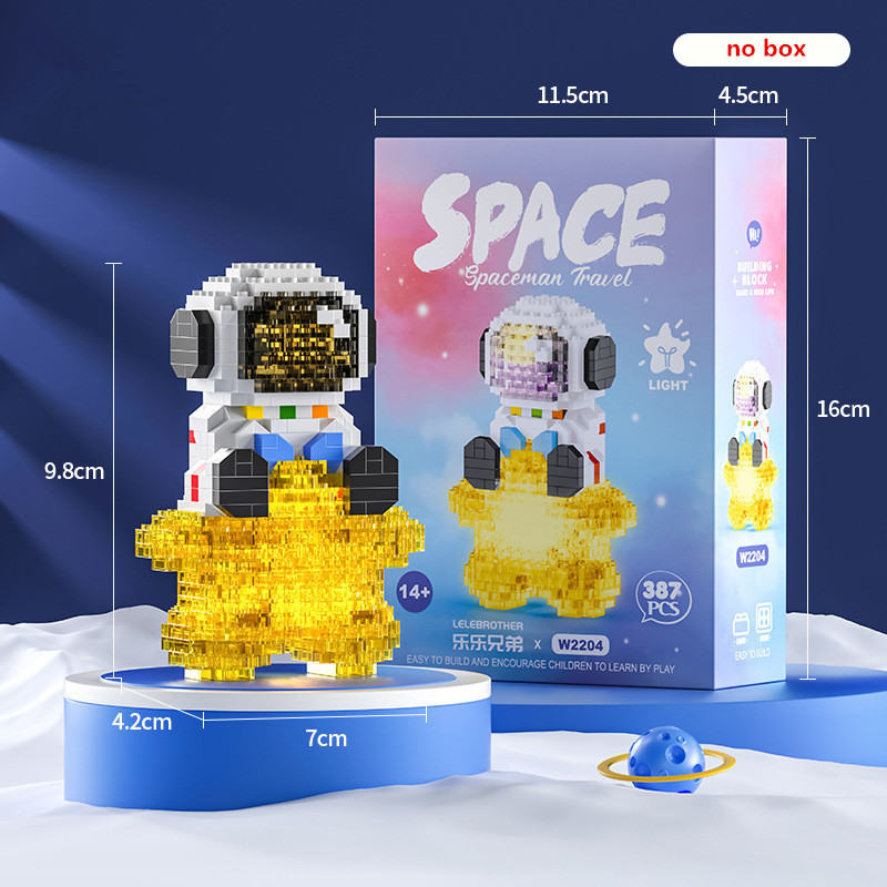Jual Micro Building Blocks Space Aerospace Series Glowing Astronaut ...