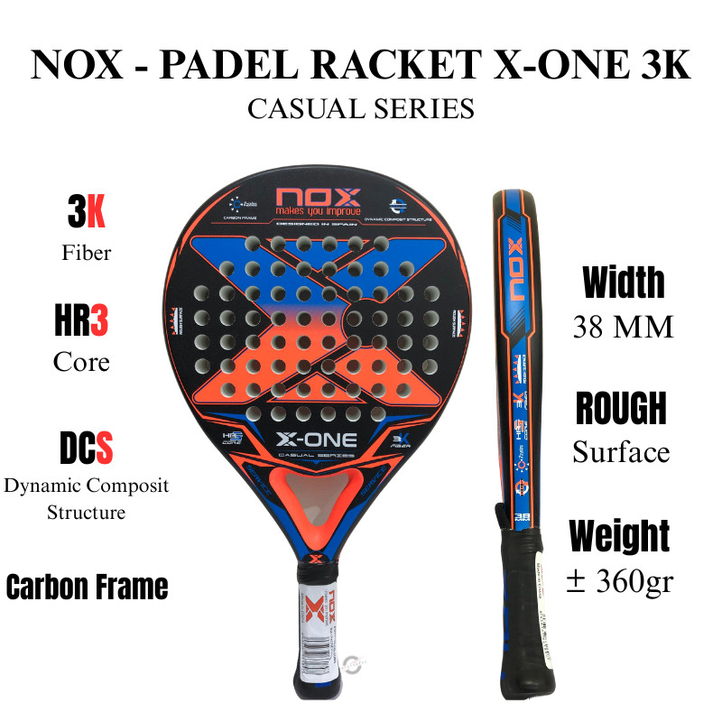 Jual Racket Padel Carbon NOX X-One 3K Casual Series Nox Padel Racket X ...