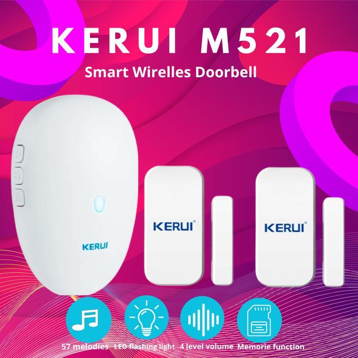 Jual Keru Bel Alarm Rumah Wireless Sensor Magnet Pintu M521 2 Sensor ...