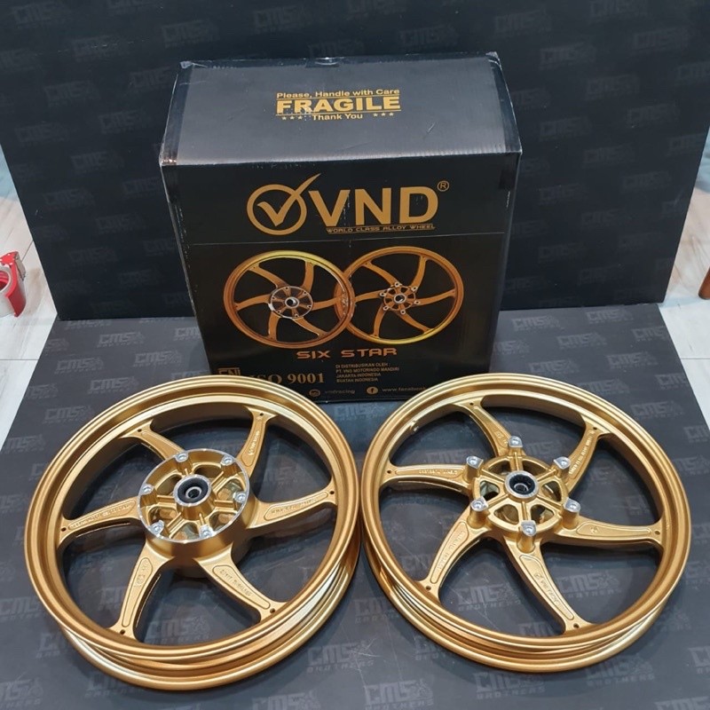 Jual Velg Pelek Racing VND Six Star Ring 17 Kawasai Ninja RR Gold Matte ...