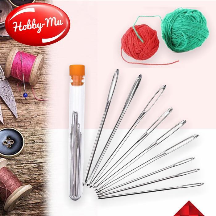 Jual Jarum Jahit Rajut dengan Bahan Logam dan Model Mata Besar Set ...