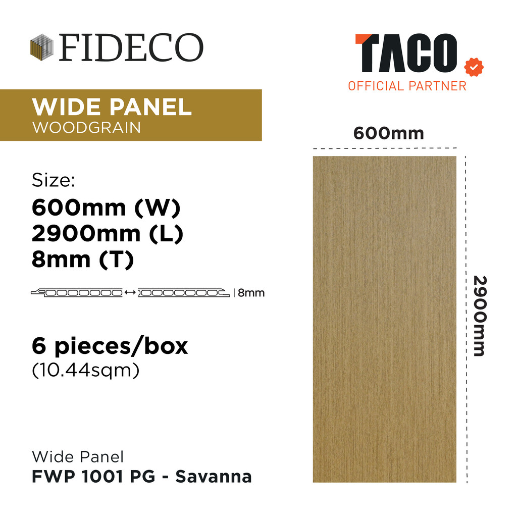 Jual TACO FIDECO WPC 3D Wall Panel Wide Panel Serat Kayu Per 1 Lembar ...