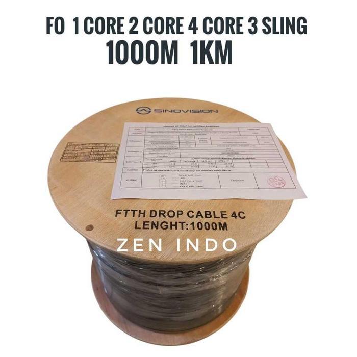Jual Kabel FO Fiber Optik FTTH Dropcore Core 1 Core 2 Core 4 Core 3 ...