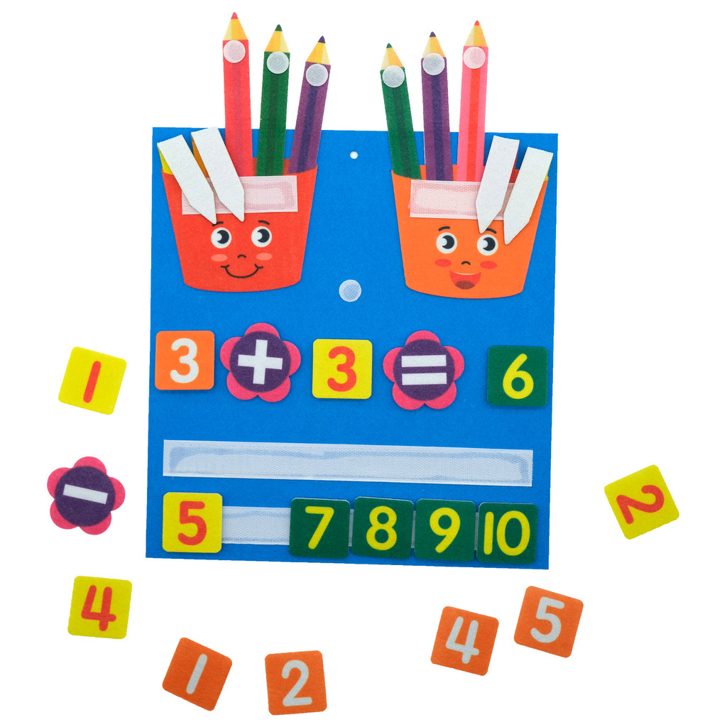 Jual Montessori Toddler Math Felt Board Finger Number Learning Counting ...
