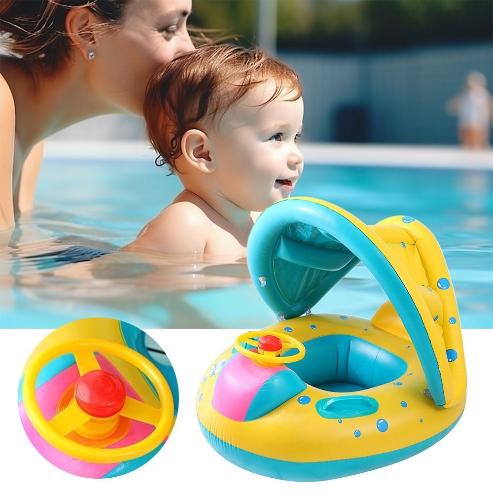 Jual New With Awning Swimming Floaters Seat Ring Summer Float Swimming ...