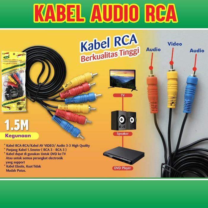 Jual Kabel Rca 3-3 3X3 1.5M / Jek Rca Kabel Dvd Player 3Jalur Kabel ...
