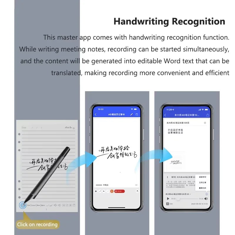 Jual Digital Handwriting Note Book Smart Sync Pen Diary Writing Set ...