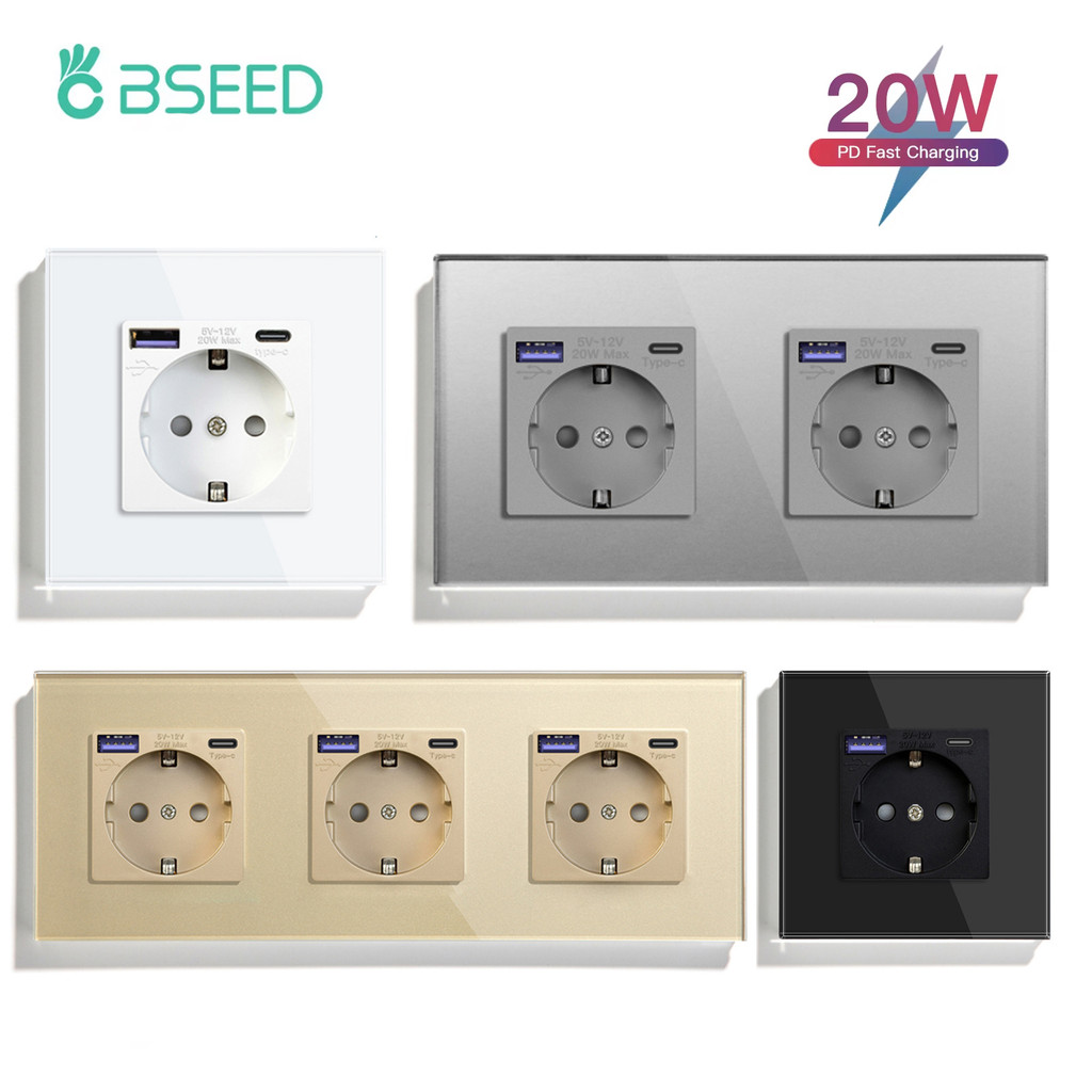 Jual BSEED 20W PD Fast Charge Wall Socket Type-C Interface USB EU ...