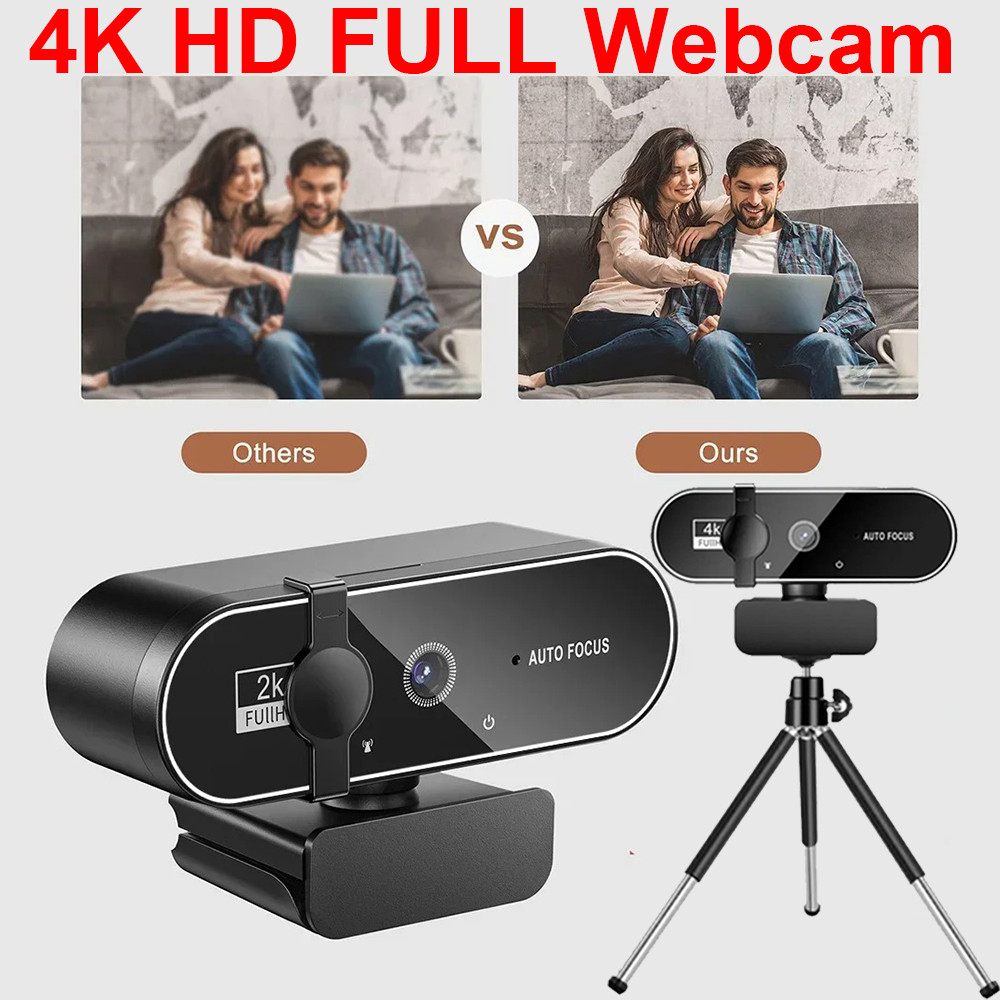 Jual 4K Full HD Webcam with Microphone Autofocus 8MP Website Camera for ...