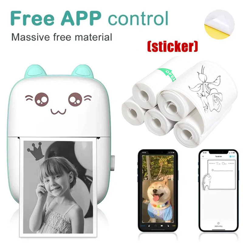 Jual C9 Mini Printer With Adhesive label sheets Wireless Bluetooth ...